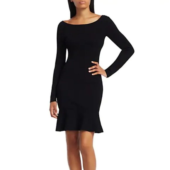 BAILEY 44 Tara Dress in Black Size Medium Long Sleeve Boat Neck Brand New - Picture 2 of 9